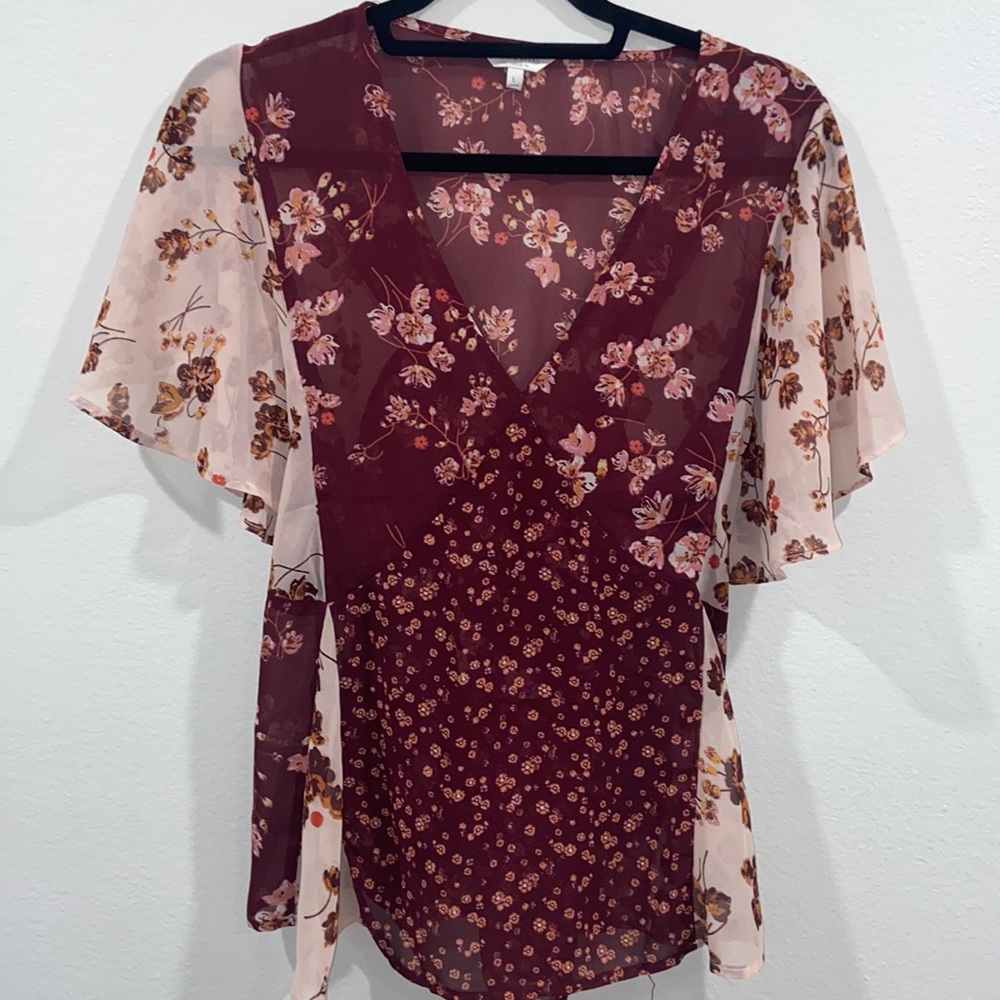 BoHo Shear Lucky Brand Floral Blouse